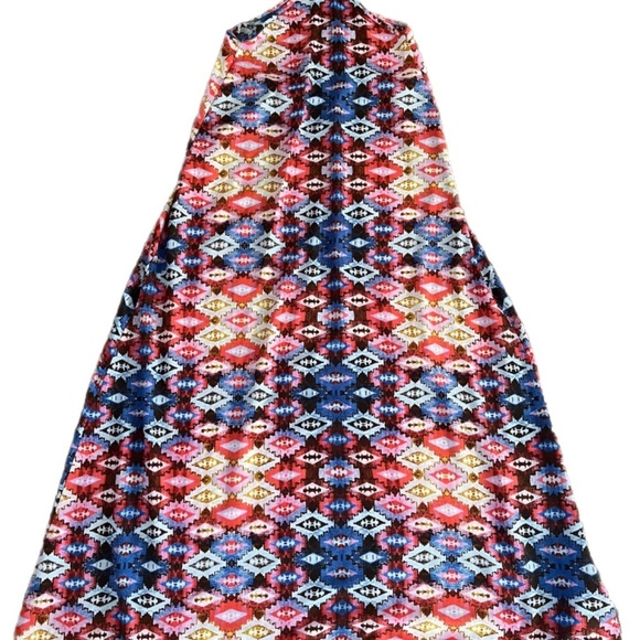 Vibrant Blu Moon Maxi Beach Boho Spaghetti strap Loose Geometric Size S - Picture 3 of 3